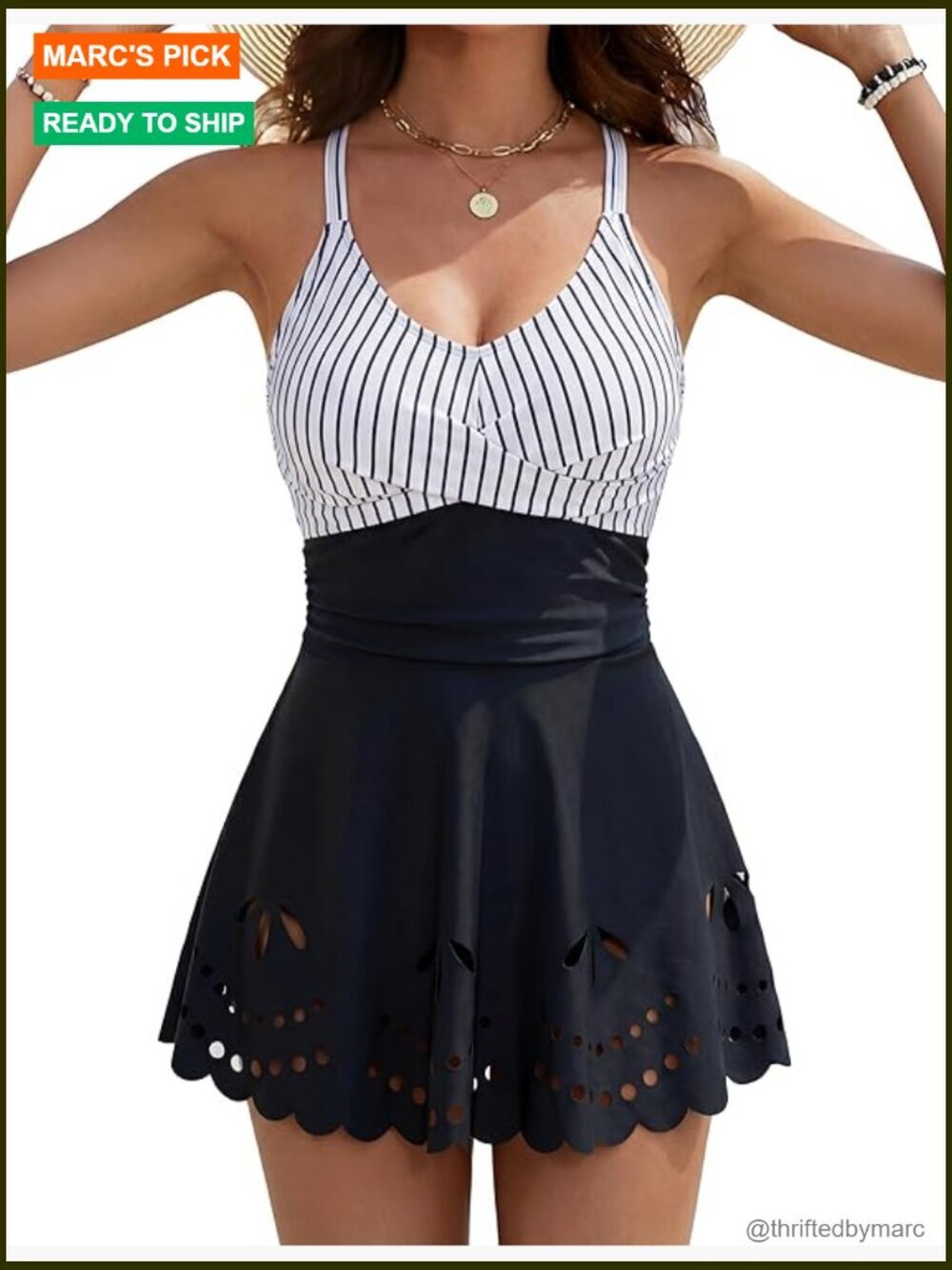 Tummy Control Tankini Swim Set with Ruffled Skirt